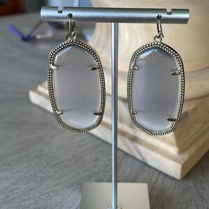 Kendra Scott Danielle Gold Slate Gray Cat’s Eye stone Dangle Earrings